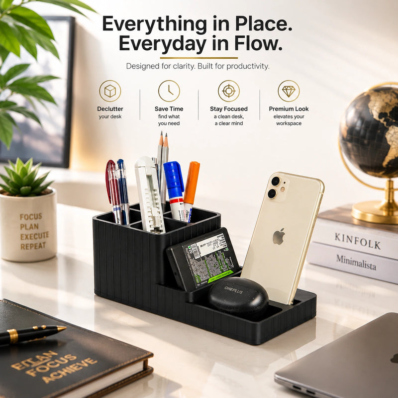 LuxeStation Desk Organizer with Phone Dock