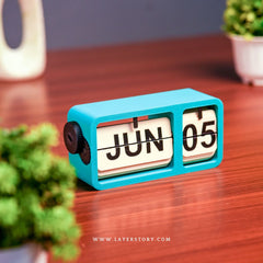 LayerStory “FlipFrame” Desk Calendar – Teal Minimalist Perpetual 
