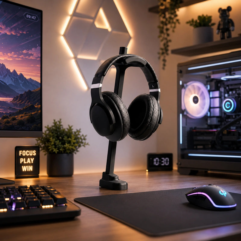 Minimal Table Mount Headphone Stand