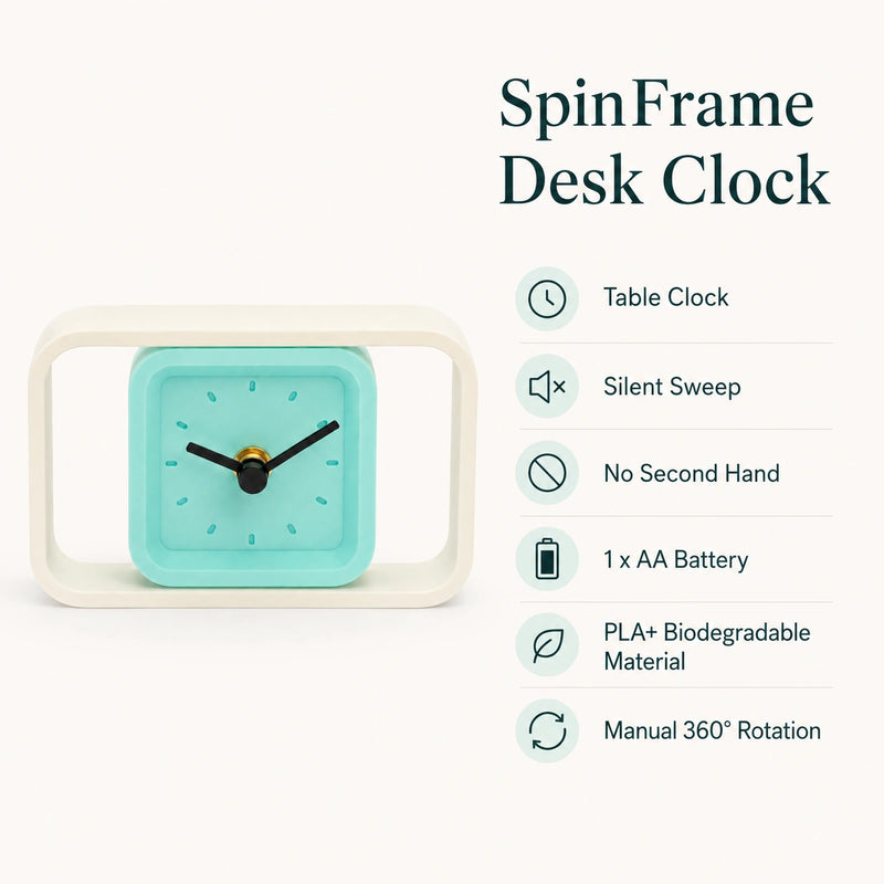SpinFrame Desk Clock