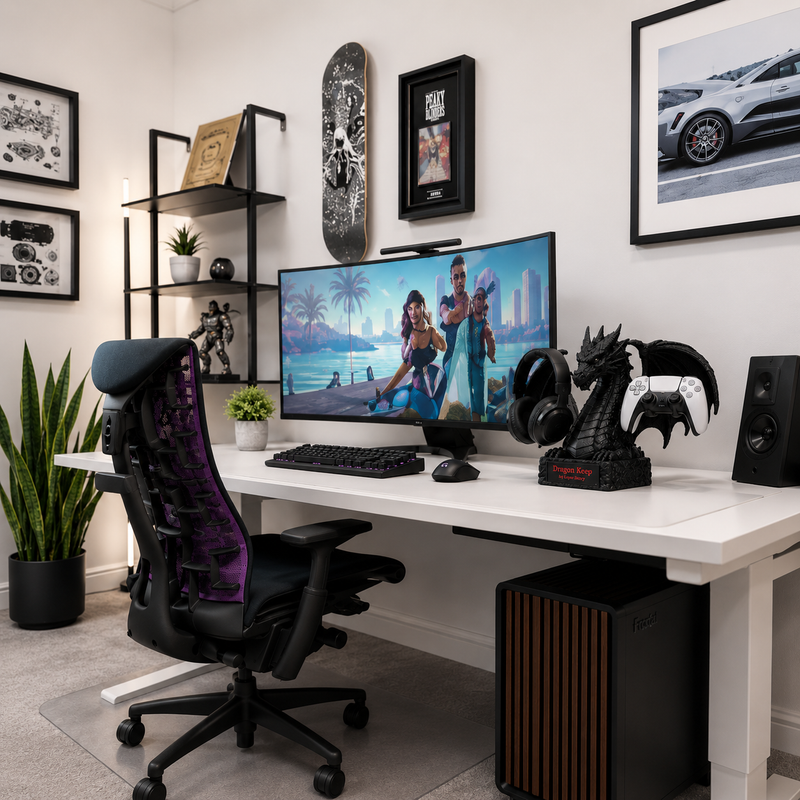 Dragon's Keep – Gaming Headset & Controller Stand